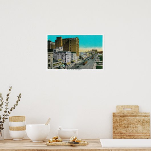 Ocean Avenue Blick nach Osten, Long Beach Poster (Küche)