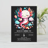 Ocean Axolotl Kindergeburtstag Celebration Einladung (Stehend Vorderseite)