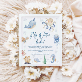 Ocean Baby Dusche Mein Wasser Broke Spiel Schild