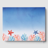 Ocean Baby Dusche Wasserfarbe Starfish Corals Gästebuch (Rückseite)