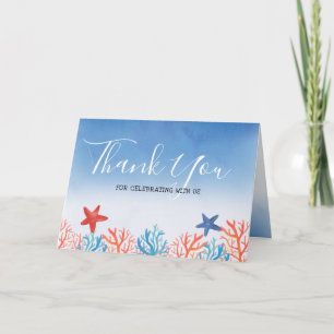 Ocean Baby Dusche Wasserfarbe Starfish Vielen Dank Dankeskarte
