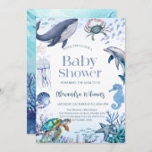 Ocean Baby Shower Party Einladung (Vorne/Hinten)