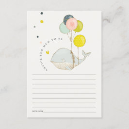 Ocean Balloon Whale Ratschläge für Mama Baby Dusch Begleitkarte
