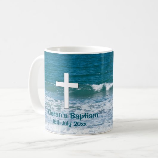 Ocean Baptisk Keepake Mattiert Glass Kaffee Tasse (Vorderseite Links)