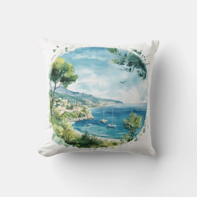 Ocean Bay Cliffs Reise Design Kissen (Vorderseite)