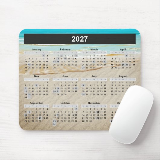 Ocean Beach 2027 Kalender Mousepad (Mit Mouse)