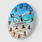 Ocean Beach A Monogram Große Wanduhr (Winkel)