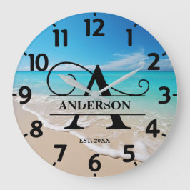 Ocean Beach A Monogram Große Wanduhr