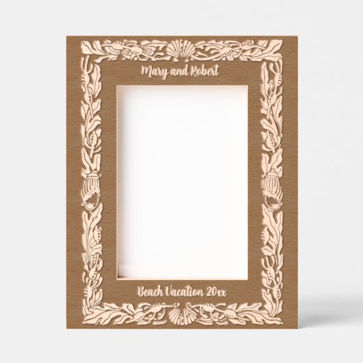 Ocean Beach Algen und Seashells Grenze Geätzte Rahmen (Vorderseite)