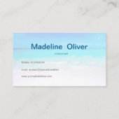 Ocean Beach Aqua Blue Sea Travel Modern Visitenkarte (Rückseite)