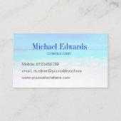 Ocean Beach Aqua Blue Sea Travel Modernes Monogram Visitenkarte (Rückseite)