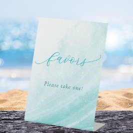 Ocean Beach Aquamarin Blue Favoriten Bitte nehmen  Sockelschild