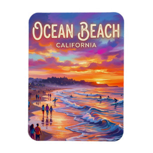 Ocean Beach bei Sonnenuntergang Kalifornien Magnet