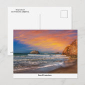 Ocean Beach bei Sunset Postkarte (Vorne/Hinten)