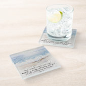 Ocean Beach Bible Verse, Habakkuk 2:14 Wasserfarbe Glasuntersetzer (Schrägansicht)