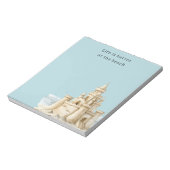 Ocean Beach Birds Blue Sky Cream Sand Castle Notizblock (Rotiert)