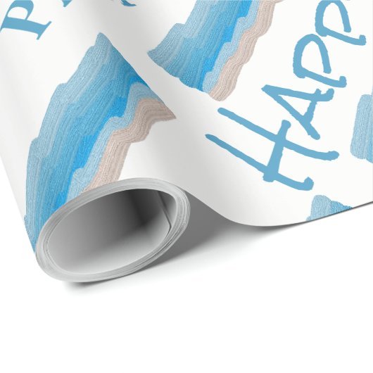 Ocean Beach Birthday Geschenkpapier (Rolleneckpunkt)