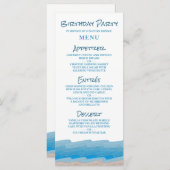 Ocean Beach Birthday Party Menükarte (Vorne/Hinten)