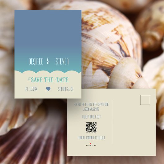 Ocean Beach Blend Save-the-Date-Postkarte Ankündigungspostkarte