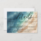 Ocean Beach Blue Watercolor Elegantes Calligraph RSVP Karte (Vorderseite)