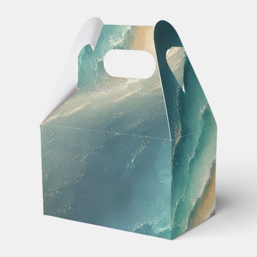 Ocean Beach Blue Watercolor Sommer Geschenkschachtel (Rückseite)