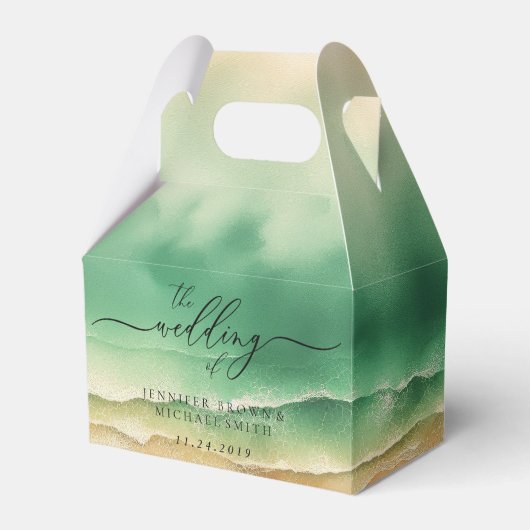 Ocean Beach Blue Watercolor Sommer Sun Geschenkschachtel (Vorderseite)