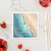 Ocean Beach Blue Watercolor Vielen Dank Serviette (Beispiel)