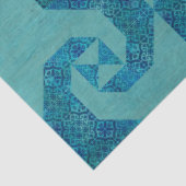 Ocean Beach Blue Waves Quilt Design Art Seidenpapier (Ausschnitt)