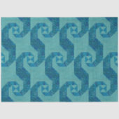 Ocean Beach Blue Waves Quilt Design Art Seidenpapier (Vorderseite)