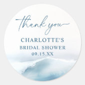 Ocean Beach Brautparty Runder Aufkleber (Vorderseite)