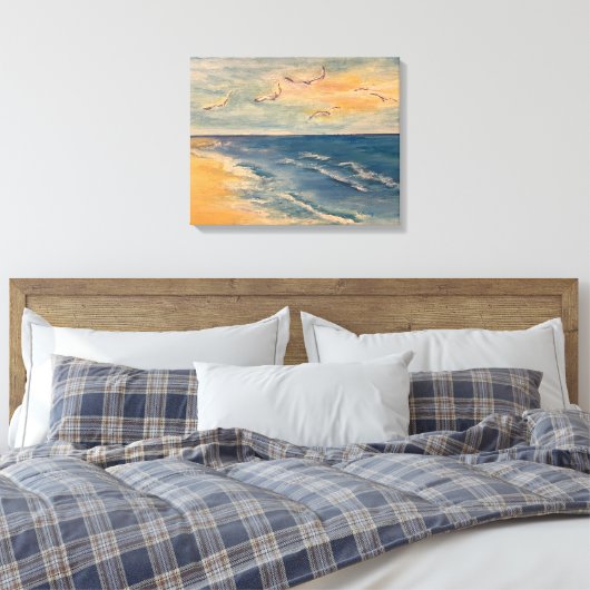 Ocean Beach Breeze Canvas Print Leinwanddruck (Insitu (Schlafzimmer))
