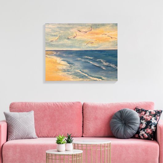 Ocean Beach Breeze Canvas Print Leinwanddruck (Insitu (Wohnzimmer))