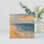 Ocean Beach Breeze Flat Danke Karte (Stehend Vorderseite)