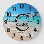 Ocean Beach C Monogram Große Wanduhr (Vorderseite)