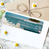 Ocean Beach Chairs Seascape Return Address Label