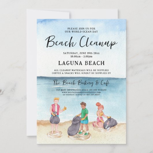 Ocean Beach Cleanup Einladung (Vorderseite)
