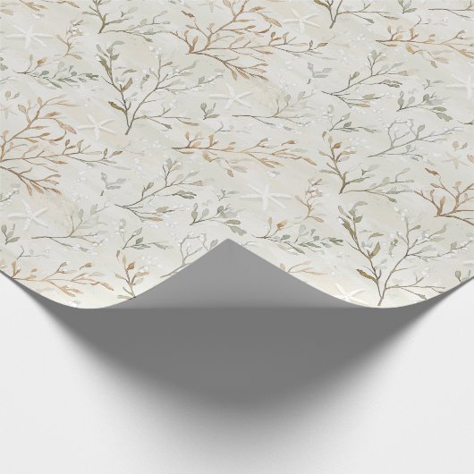 Ocean Beach Coast Starfish Birthday Geschenkpapier (Ecke)