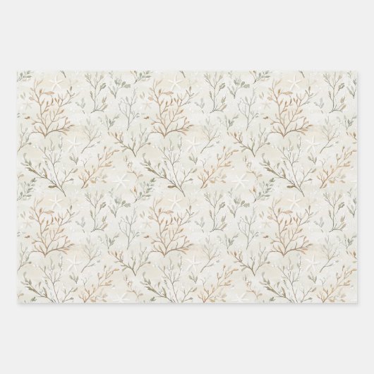 Ocean Beach Coast Starfish Birthday Geschenkpapier Set (Vorderseite)