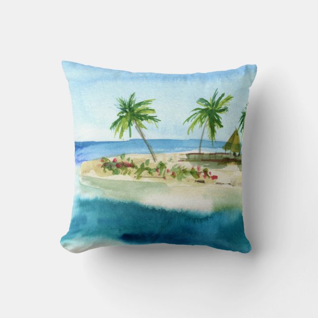 Ocean Beach Coasta Island Throw Kissen (Vorderseite)