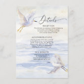 Ocean Beach Coastal Bird Blau und Weiß Details Begleitkarte (Vorderseite)