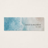 Ocean Beach Coastal Blue Wedding Website Cards (Rückseite)