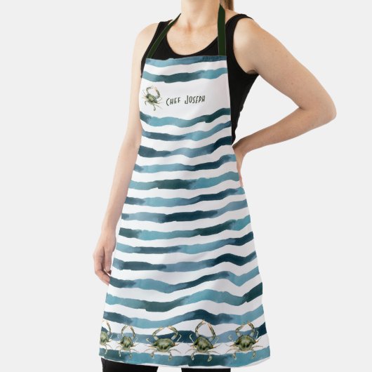 Ocean Beach Crab Monogram Schürze (InSitu)