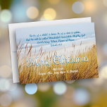 Ocean Beach Dunes Frohe Weihnachten Christlichen K Einladung<br><div class="desc">Strand Dünen Weihnachtskarte mit Schrift. Christliche Weihnachten, Flachkarten mit Text, um mit Gruß, Unterschrift und Schrift zu personalisieren. Der Beispielsvers stammt aus dem Buch Jesaja: Denn für uns ist ein Kind geboren, für uns wird ein Sohn gegeben, und er wird als Wundervoller Ratgeber, Mächtiger Gott, immerwährender Vater, Prinz des Friedens...</div>