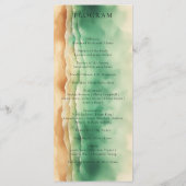 Ocean Beach Earthtone Watercolor Sun Wedding Menükarte (Rückseite)