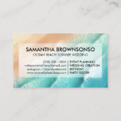 Ocean Beach Event Planning Party Visitenkarte (Rückseite)