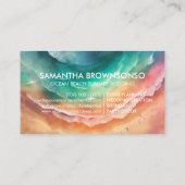 Ocean Beach Event Planning Partys Green Sun Visitenkarte (Rückseite)