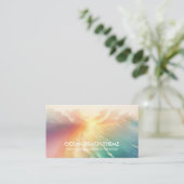 Ocean Beach Event Planning Partys Green Sun Visitenkarte (Stehend Vorderseite)