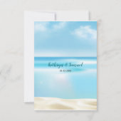 Ocean Beach Fairy Lights Wedding Insert Empfang Einladung (Rückseite)