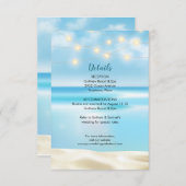 Ocean Beach Fairy Lights Wedding Insert Empfang Einladung (Vorne/Hinten)