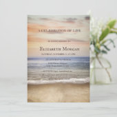 Ocean Beach Feier des Lebens Einladung (Stehend Vorderseite)